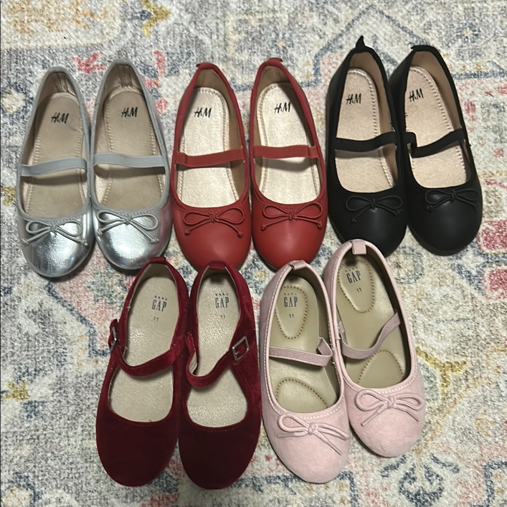 H&M Kids Ballet Flats - Silver, Red, Black